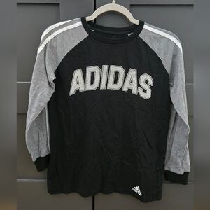 adidas Kids' Black and Gray Long Sleeve Tee